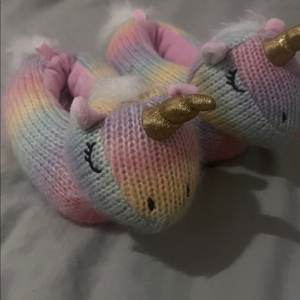 Wonder Nation Unicorn Slippers - Pink and Gold